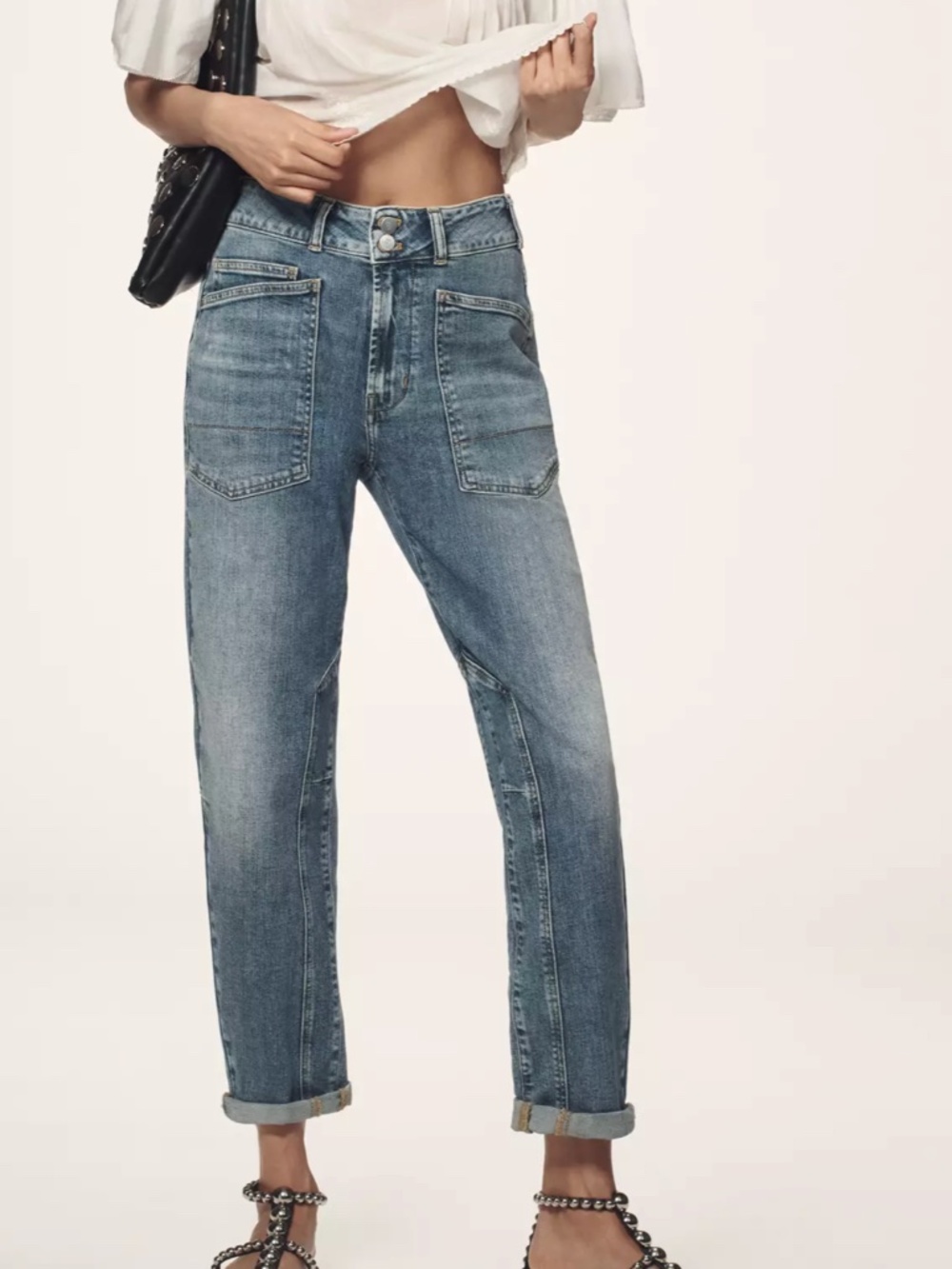 Pilcro Anthropologie The Wanderer Mid-Rise Relaxed-Leg Jeans Size 27P